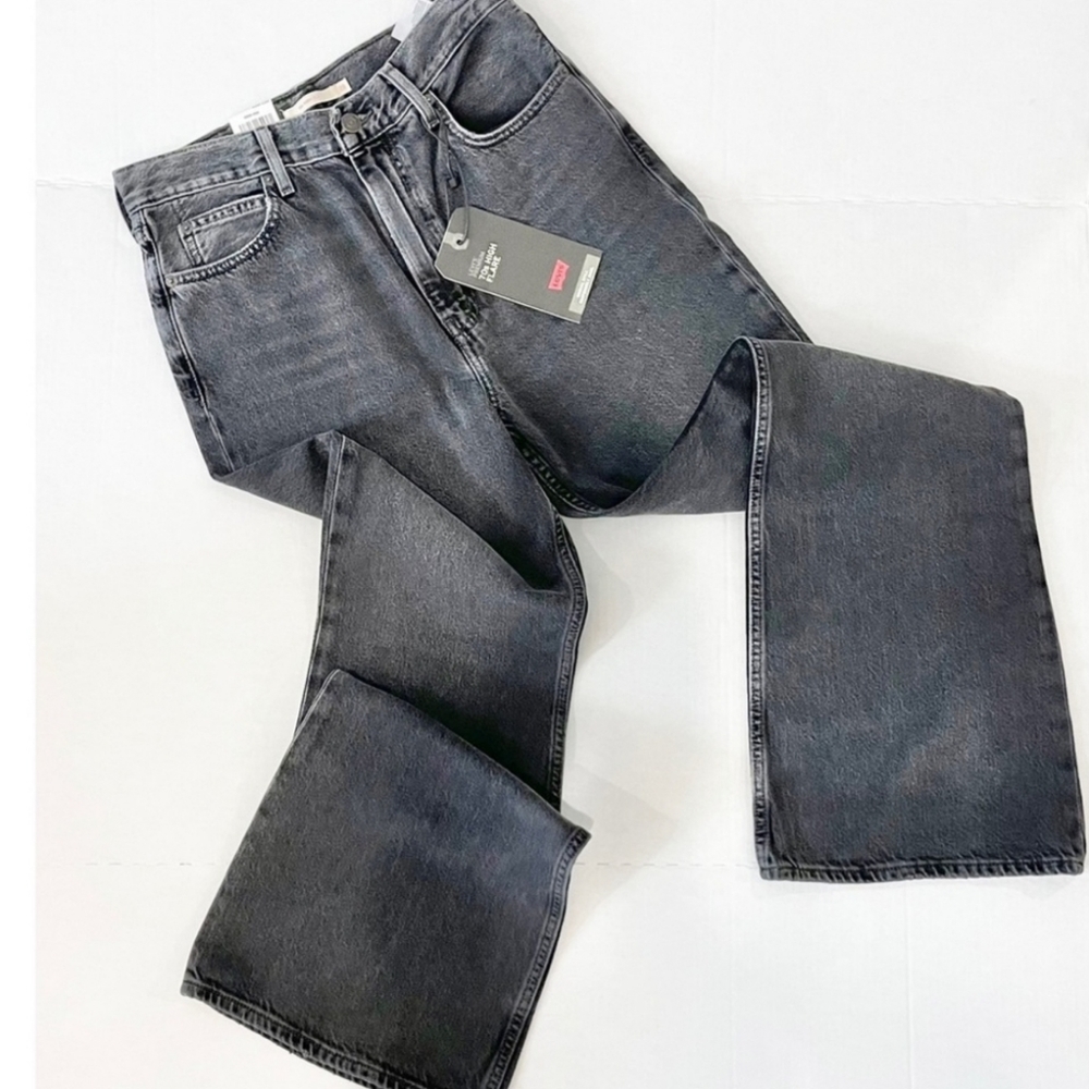 Levi’s 70’s High Flare Washed Black High-Waisted Jeans in Premium Denim